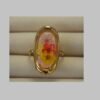 Anillo retro con flores rojas