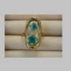 Anillo retro con flores azules