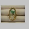 Anillo retro con flor verde