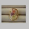 Anillo retro biselado con flores