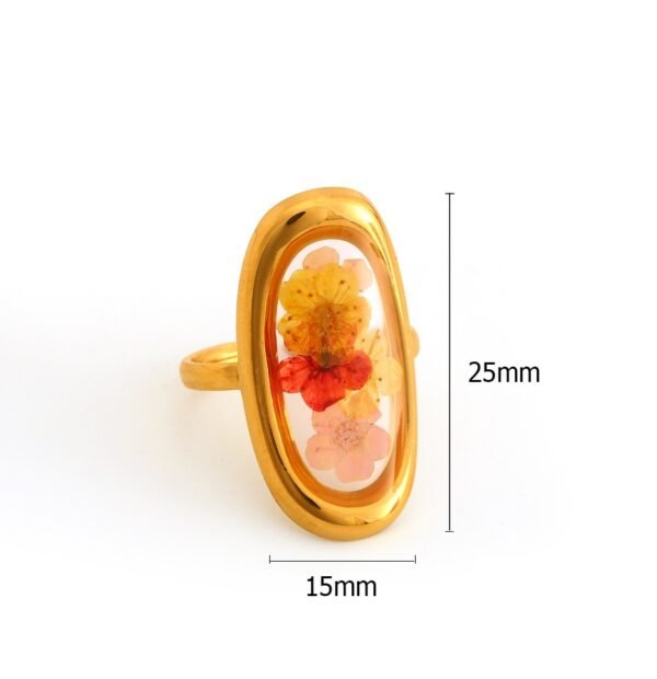 Anillo retro con flores rojas