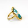 Anillo retro con flores azules
