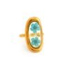 Anillo retro con flores azules