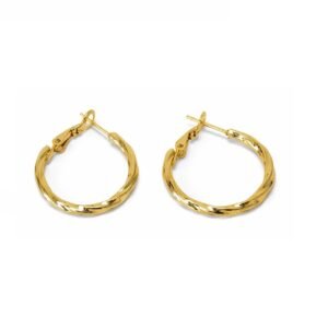 Aretes redondos curvos oro