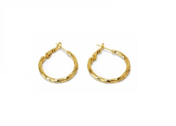Aretes redondos curvos oro