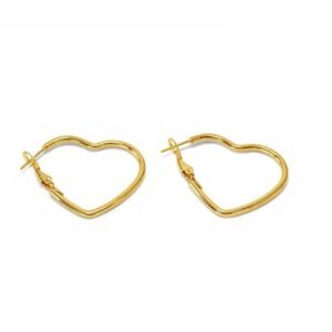 Aretes corazón oro