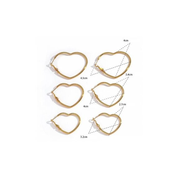 Aretes corazón oro