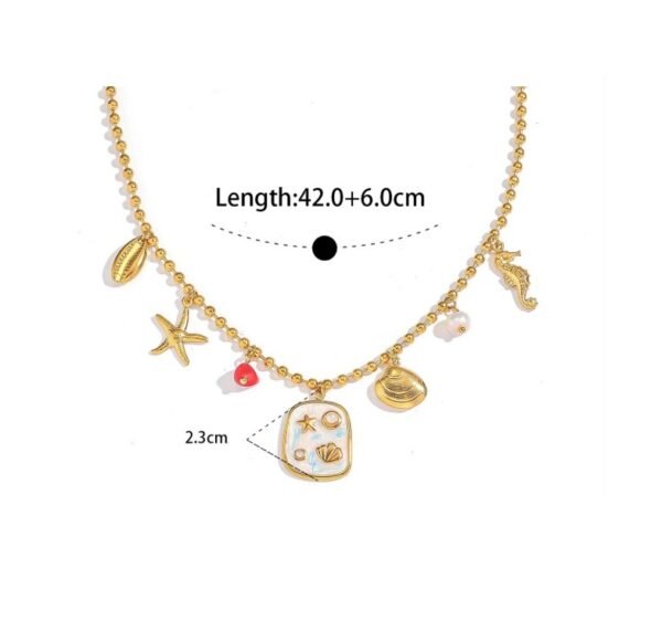 Juego de cadena y aretes estilo playa