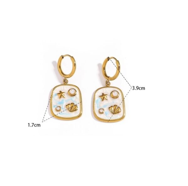 Juego de cadena y aretes estilo playa