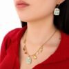 Juego de cadena y aretes estilo playa