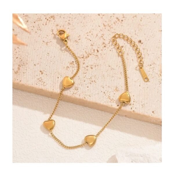 Pulsera eslabones y corazones