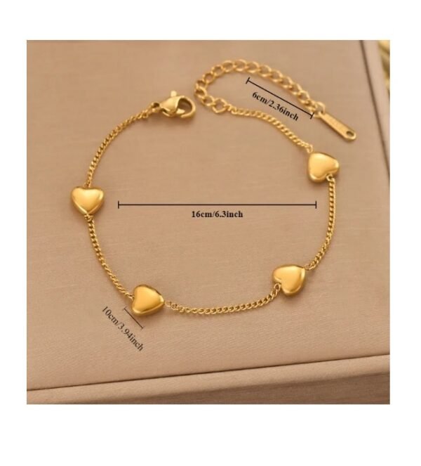 Pulsera eslabones y corazones