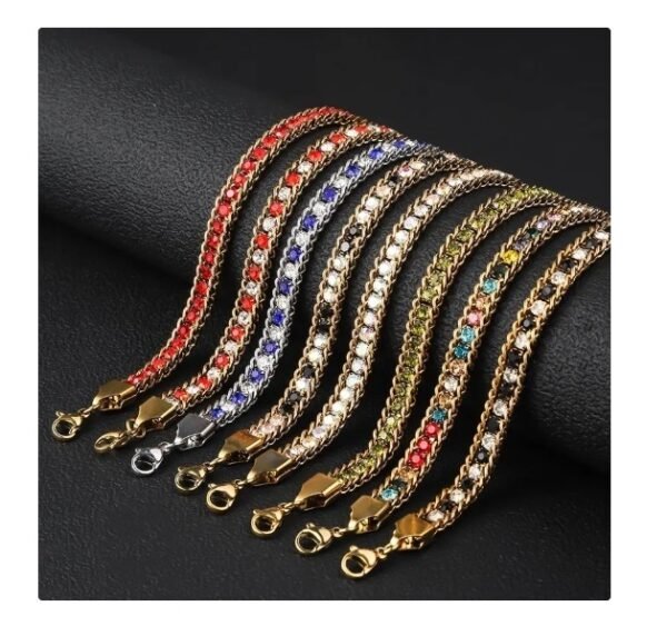 Pulsera incrustación en zircón