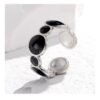 Anillo elegante círculos negros