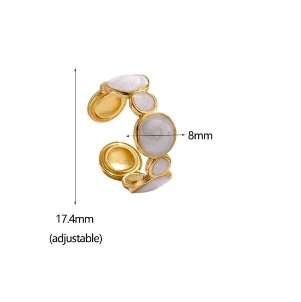 Anillo elegante círculos negros